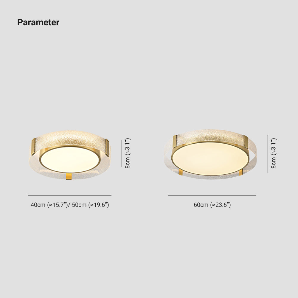 Arisha Modern Round Metal/Glass Flush Mount Ceiling Light, Gold