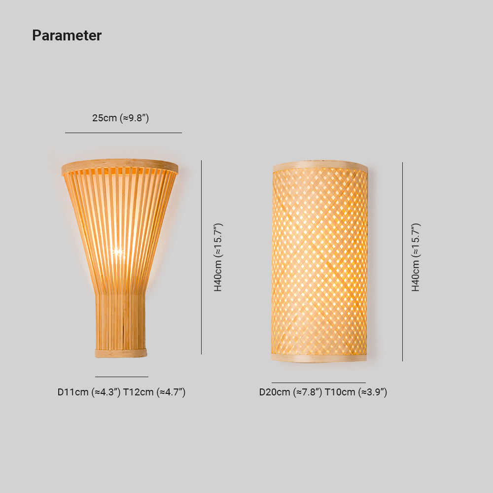 Muto Led Wall Mounted Bedside Lamp, Rattan/, Bedroom
