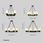 Silva Retro Black Metal/Glass Chandelier for Living Room