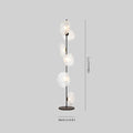 Byers Luxury Flower Metal/Glass Floor Lamp, Black/Gold/Grey