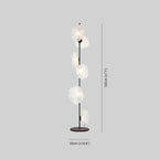 Byers Luxury Flower Metal/Glass Floor Lamp, Black/Gold/Grey
