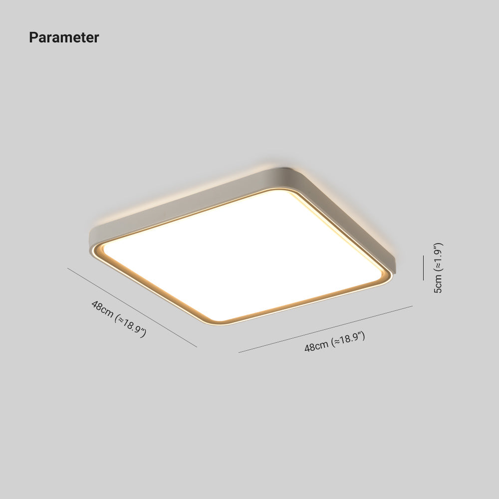 Arisha Minimalist Round/Square Metal/ Flush Mount Ceiling Light, Gold