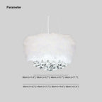 O'Moore Modern Luxury Round Chandelier, Feather/Crystal, White