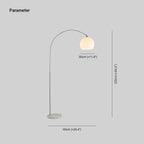 Mira Floor Arc Lamp, Tall Floor Light, Modern, Orange/ White