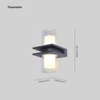 Ray Modern Cylindrical Metal Outdoor Wall Lamp With 2 Heads, Black
