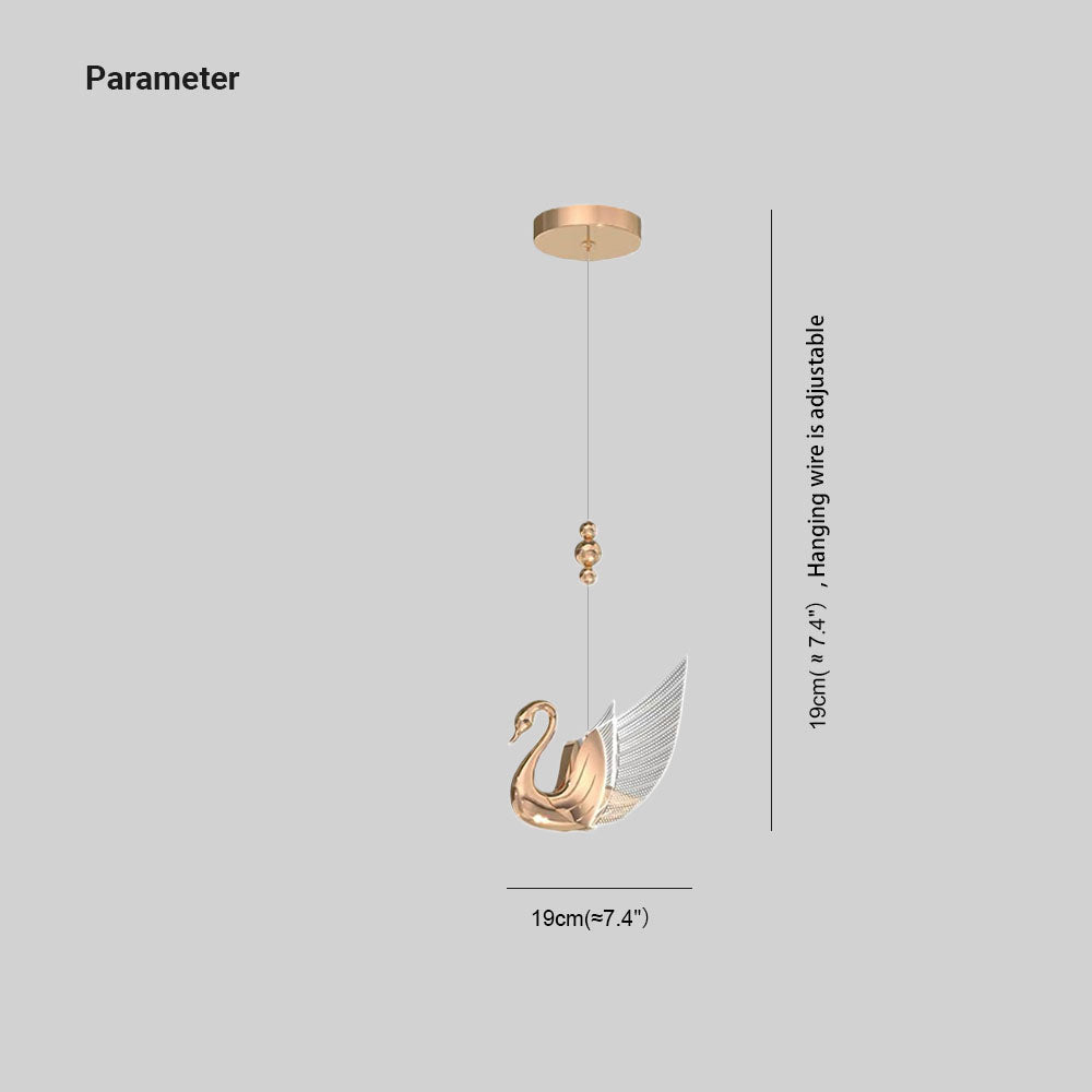 Arisha Modern Creative Swan Pendant Light, 2 Color