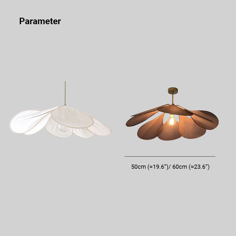 Ritta Pendant Light Vintage Rustic Wabi Sabi, Fabric, White/Brown