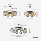 Kristy Modern Annular Metal And Glass Pendant Light, Black/Gold