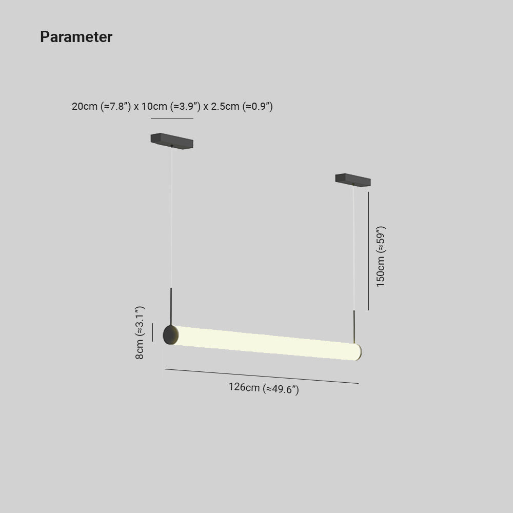 Ray Modern Cylinder White Pendant Light, Metal/