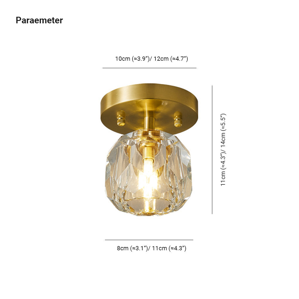 Kristy Luxury Diamond Metal/ Flush Mount Ceiling Light, Gold