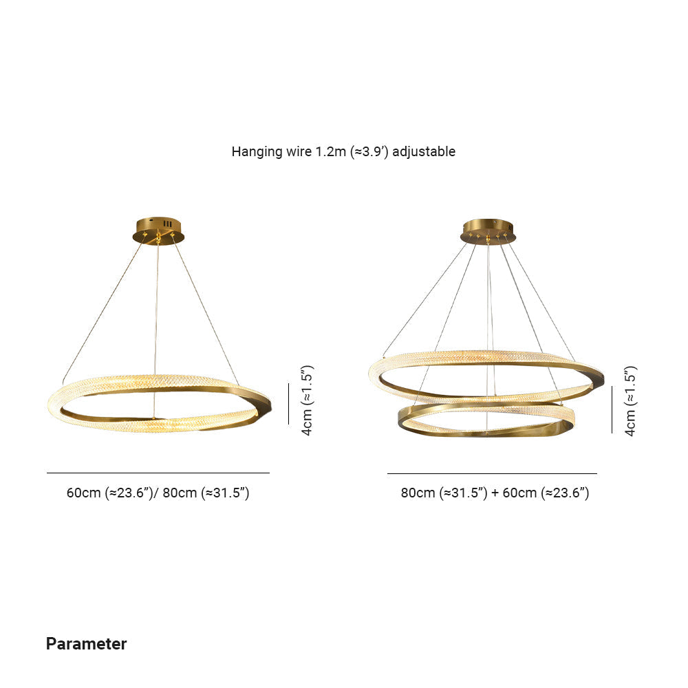 Arisha Minimalist Ring Spiral Shape  Pendant Light,Gold
