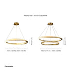 Arisha Minimalist Ring Spiral Shape  Pendant Light,Gold