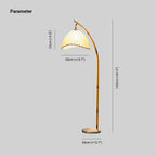 Muto Vintage Bamboo Shape Metal/Fabric Floor Lamp, White