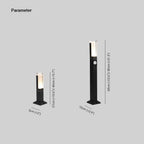 Ray Modern Metal Rectangular Outdoor Path Light With Sensor, Black