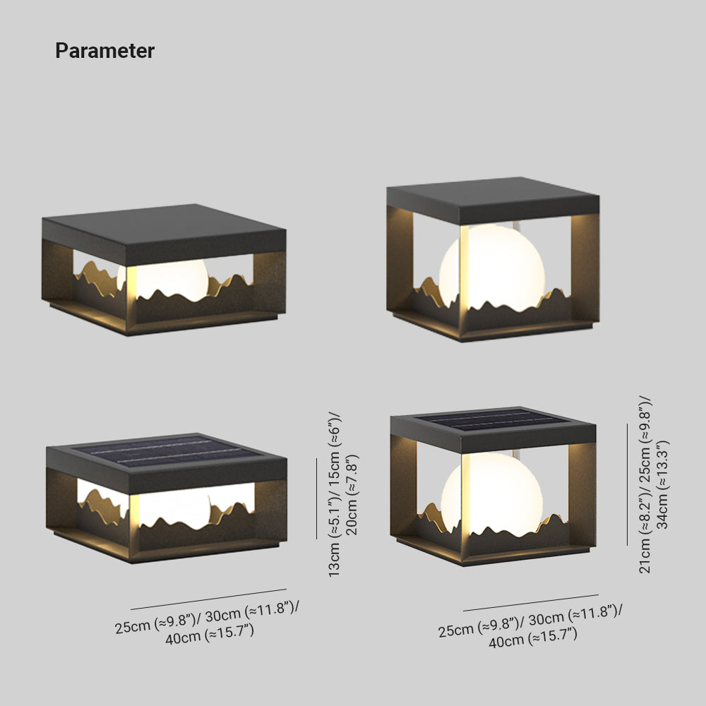 Ray Modern Mountain Metal Outdoor Lamp, Warm Light