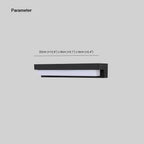 Ray Minimalist Solar Linear Outdoor Wall Lamp, Black