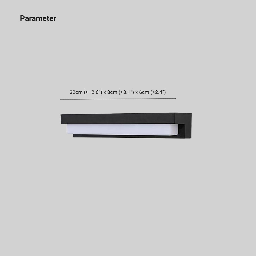 Ray Minimalist Solar Linear Outdoor Wall Lamp, Black