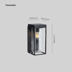 Ray Modern Rectangular Solar Waterproof Glass Outdoor Wall Lamp