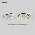Arisha Modern Square/ Round Flush Mount Ceiling Light, Black with White