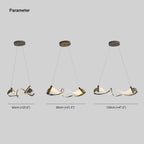 Arisha Metal Gold Pendant Light, Wavy Shape