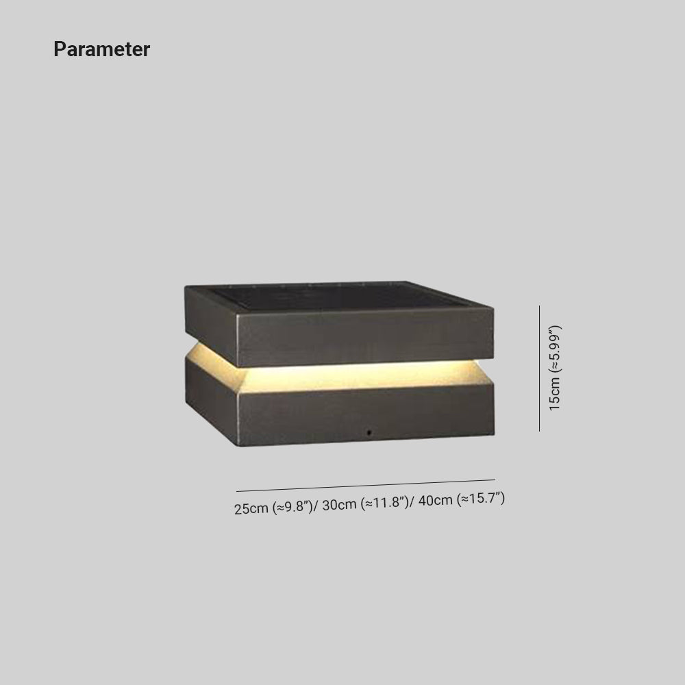 Axion Modern Concave Metal Black Outdoor Lamps, Solar