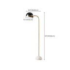 Eryn Floor Lamp Semi Circular Retro/Minimalist, Metal/Marble, Black, Bedroom