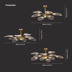 Arisha Art Deco Leaf Metal/ Chandelier, Gold