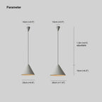 Arisha Minimalist Cone Metal Pendant Light, Grey