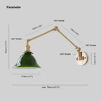 Tiffany Vintage Foldable  Wall Lamp, Green/White