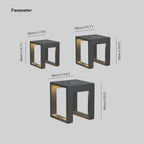 Ray Simple Hollow Cube Metal/ Outdoor Floor Lamp, Black