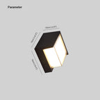 Ray Modern Square Metal Outdoor Wall Lamp Black White