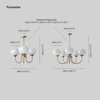 Valentina Retro Art Deco Globe Chandelier, White/Pink/Beige