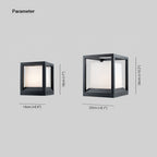 Ray Modern Rectangular Metal Outdoor Lamps, Black