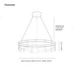 Arisha Modern Ring Metal Pendant Light, Black