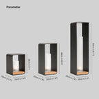 Ray Minimalist Cuboid Candle Solar Outdoor Floor Lamp Black