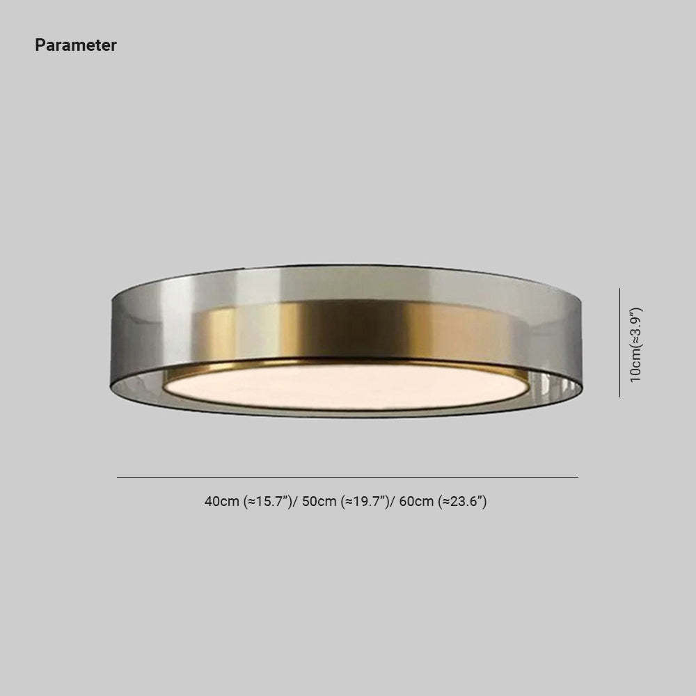 Arisha Nordic Modern Round LED Flush Mount Ceiling Light, Gold Copper