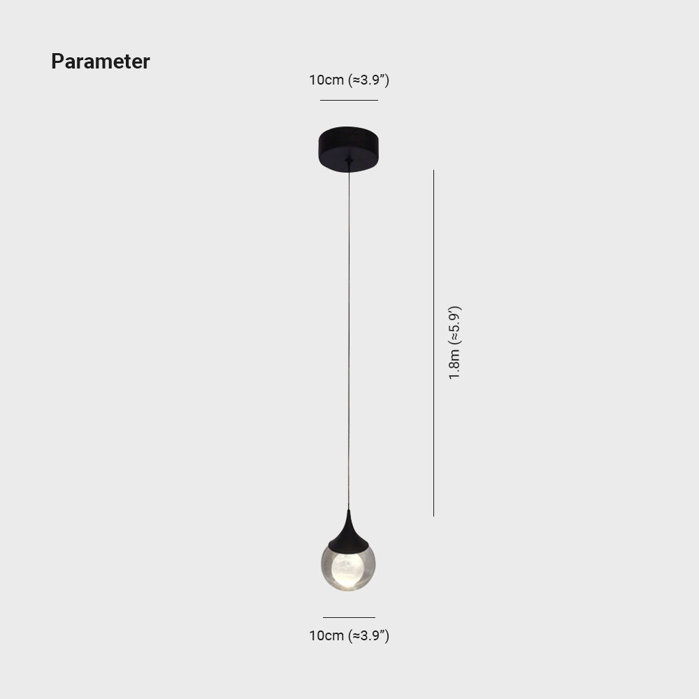 Aria Minimalist Moon Metal Pendant Light,Black