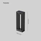 Ray Modern Metal Hollow Rectangular Solar Outdoor Path Light, Black