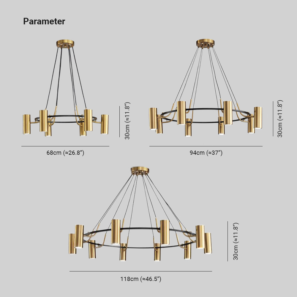 Arisha Modern Spotlight Metal Pendant Light, Gold