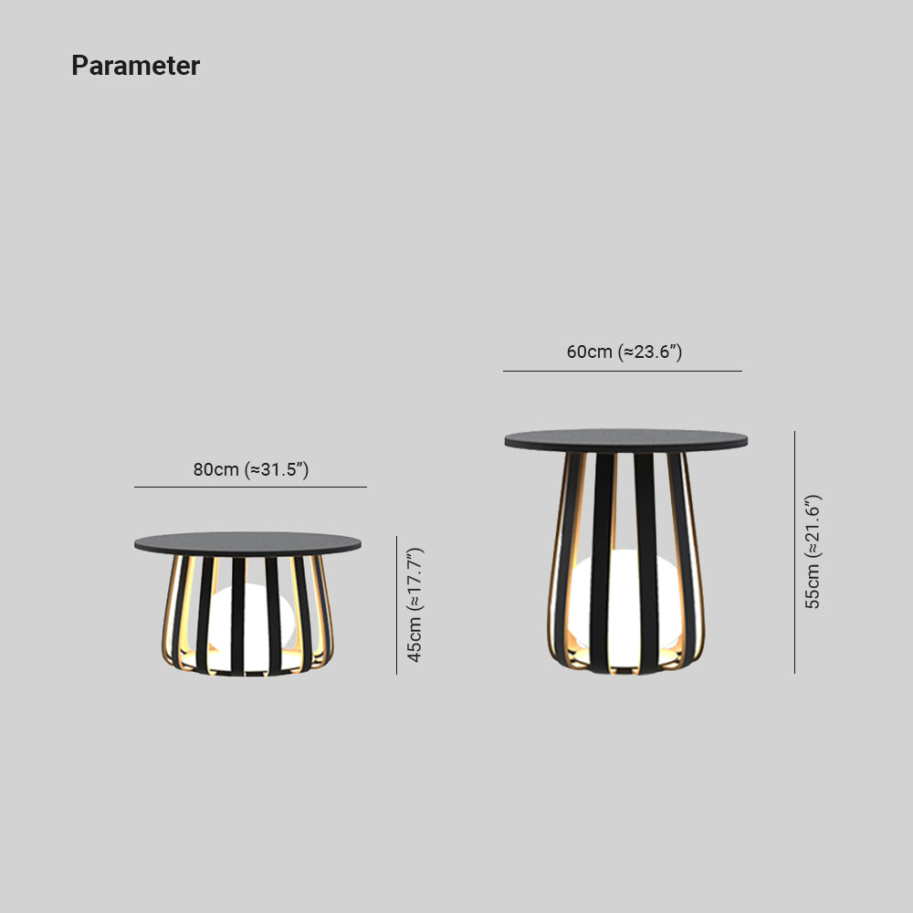 Ray Table Metal Outdoor Solar Floor Lamp, Hardwired/Solar, Black