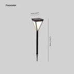 Ray Modern Metal Tapered Solar Outdoor Path Light, Black