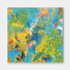 Vibrant Expressionist Painting Blue Yellow