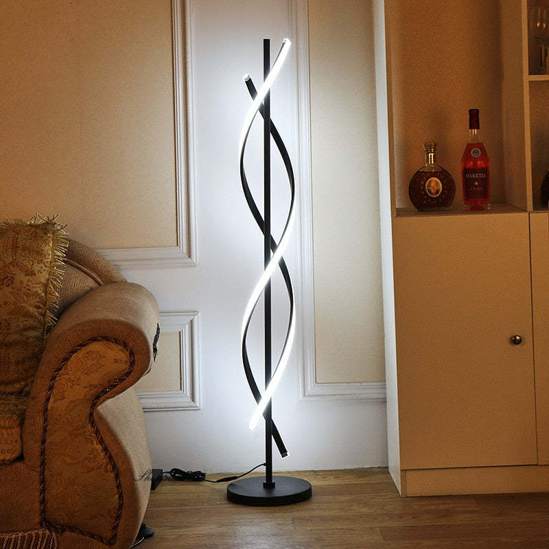 Mira Postmodern Linear Floor Lamp, Black/White