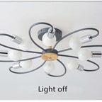 Arisha Elegant Metal/Glass Flush Mount Ceiling Light, Grey/Green