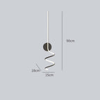 Arisha Modern LED Art Interior Wall Light Spiral, Black & White
