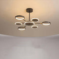 Arisha Modern Led Chandelier, Geometric, Black Dimmable