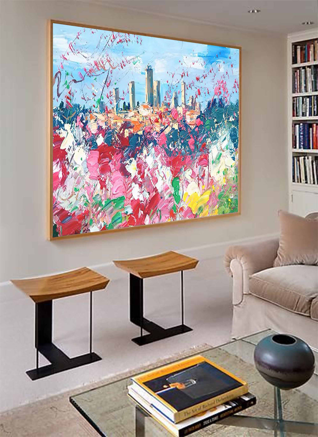 Floral Impressionist Cityscape Oil Painting