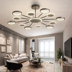 Arisha Modern Led Chandelier, Geometric, Black Dimmable