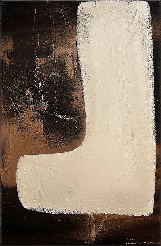 2 Piece Set Dark Brown Diptych Oil Painting