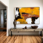 Vibrant Yellow Oil Painting Textured Hand Painted